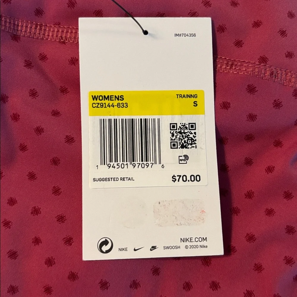 Nike Yoga High-Waisted Leggings in Raspberry dot - new with tags - Picture 4 of 5